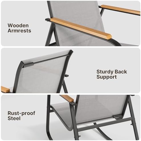 Ahomly 4-Piece Outdoor Patio Furniture Set, Textile Conversation Set, Gray - Image 5