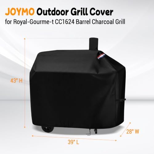 Grill Cover for Royal-Gourme-t CC1624 Barrel Charcoal BBQ Grill Covers - Image 2