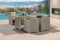 PURPLE LEAF Outdoor Dining Set 5 Pcs with Olefin Cushion Armchairs Beige by PURPLELEAF