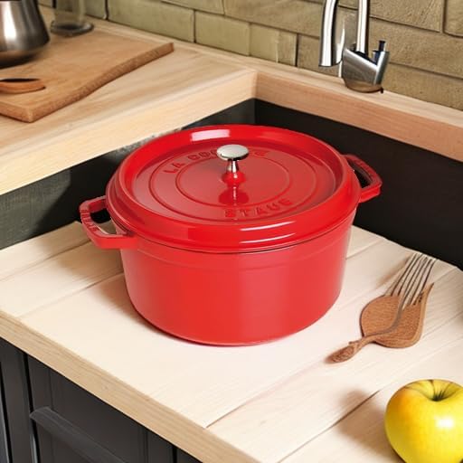 Staub 7-Qt Dutch Oven, Serves up to 7-8 People, Oven Safe to 500°F, Red - Image 5