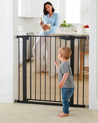 Cumbor 36 in Extra Tall Baby Gate for Doorways, 30-40.6 in Dog Gate Black by Cumbor