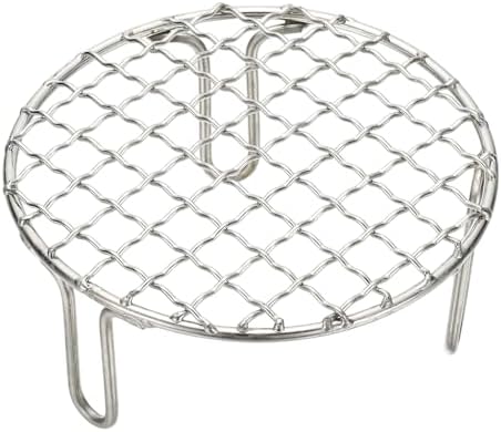 uxcell 5 Inch Round Cooking Rack, Stainless Steel Canning Racks with Legs, Barbecue Mesh Grill for Baking Cooling Steaming Cookware by uxcell