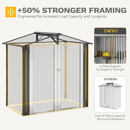 DWVO 6x4ft Outdoor Storage Shed with Secure Entrances & Vents - Image 6