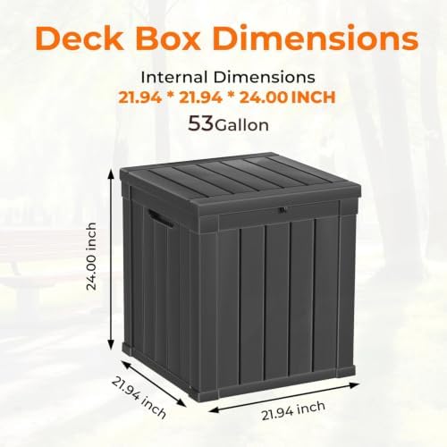 PatioZen 53 Gallon Package Delivery Boxes for Outside, Lokable Secure Resin Package Delivery Box with Lid, Weatherproof and Anti-Theft Storage for Outdoor Front Door, Porch, Curbside, House (Black) - Image 6