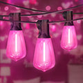 LAMPHOME 26Ft ST38 Outdoor String Lights, Pink Valentine's Day Patio Lights with 12+1 ST38 Edison Bulbs, LED Shatterproof String Lights for Outside Bistro Christmas Wedding Party Decorations by ULL