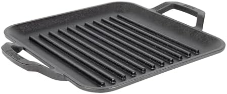Lodge Chef Collection 11 Inch Pre-Seasoned Cast Iron Square Grill Pan by Lodge
