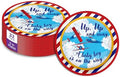 Up Up and Away Airplane Baby Shower - 32 Piece Disposable Party Supplies - Baby Shower Decorations - Round Party Plates - Large 9" Paper Plates In Bulk by BirthdayGalore