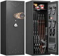 Kaer 12-21 Gun Safe for Rifles and Pistols, Up to 17 Long rifle Cabinet and 4 Pistols with 3 Gun Racks, Removable Shelf for AR-15, Scoped Rifles, Shotguns, Keypad Lock Mute/Alarm/LED for Home, Garage by KAER