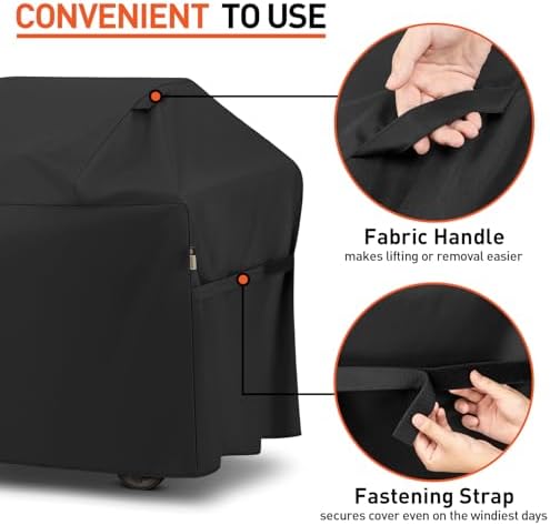 Arcedo Outdoor BBQ Grill Cover 55 Inch Compatible with Weber, Black - Image 3