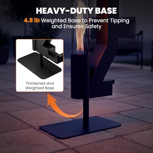 DoCred Patio Pellet Heater, 62" H Outdoor Glass Fire Tube Heater - Image 2
