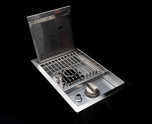 Spire Stainless Steel Built-in Side Burner with Lid, 12000BTUs, Outdoor Propane Grill & Cooking, Convertible to Natural Gas, Perfect for Custom Kitchen Islands, 760-0023B - Image 4