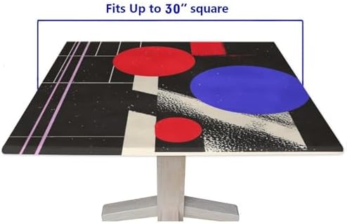 Outdoor Fitted Tablecloth, Modern Minimalism Pattern Printed on Stain Resistant Card Table Covers Fitted Square, Great for Picnics BBQs Daily Meals, Fit for 30" x 30" Square Tables - Image 5