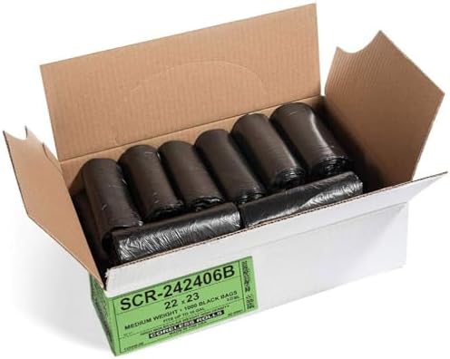 Aluf Plastics 7-10 Gallon 6 Micron (eq) Black Bags 24" x 24" 4000 Count - Image 2