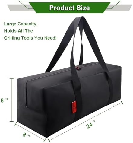 Extra Thick 24" Storage Bag Grill Tool Organizer Pro, BBQ Tool Heavy Duty Storage Bag, Double Layer 600D Oxford Cloth Waterproof (2x Thickness), Camping, Tailgating, BBQ Party Gift - Image 2