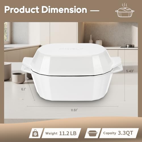 Enameled Cast Iron Dutch Oven for Bread Baking – 3QT Oval Round Heavy Duty Bread Pan with Lid, Non-Stick Ceramic Coating,Loaf Cast Iron Bread Oven for Sourdough, Baking, Roasting, Braising, Stovetop & Oven Safe - Image 2