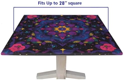 Table Cloth for Card Table, Mandala Madness Pattern Printed on Oilproof Foldable Dining Table Cover, Use for Kitchen Balcony Cafe Dining, Fit for 28" x 28" Square Tables - Image 5