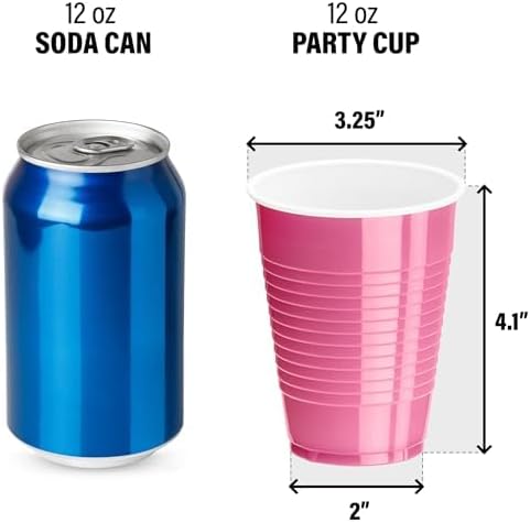 DecorRack Party Cups 12 oz Disposable Plastic Cups for Birthday Party Bachelorette Camping Indoor Outdoor Events Beverage Drinking Cups - Image 4