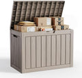 PatioZen 50 Gallon Package Delivery Boxes for Outside, Lokable Secure Resin Package Delivery Box with Lid, Weatherproof and Anti-Theft Storage for Outdoor Front Door, Porch, Curbside, House (Grey) by OutdoorLivingPerfected