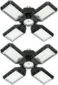2-Pack LED Garage Light,150W Deformable Garage Ceiling Lights,15000LM, 4 Adjustable Panels, E26/E27 Shop Lights for Basement, Barn, Workshop,High Bay Light by QiyuanLS