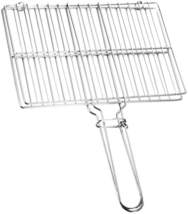 Kichvoe Thickened Stainless Steel Fish Grill Basket with Handle 15.74X11.81 Inch Mesh Rack for Outdoor Bbq Grilling Vegetables Steak Shrimp and Chicken by Kichvoe