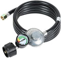 ATKKE 6ft Propane Hose Regulator with Gauge, Gas Grill Regulator with Gauge for Most LP Gas Grill, Heater, Fire Pit Table, Generator and More, 5~40 lb, 3/8 Female Flare Nut, QCC1/Type1, Low Pressure by Nowlettheoutdoorfununfold