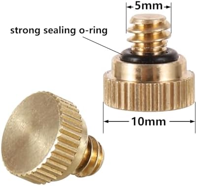 Brass Misting Nozzle Plug 12pc Heavy Duty 10/24 Screw Thread Misting Nozzle Plug for Raised Garden Bed Backyard Outdoor Cooling System - Image 2