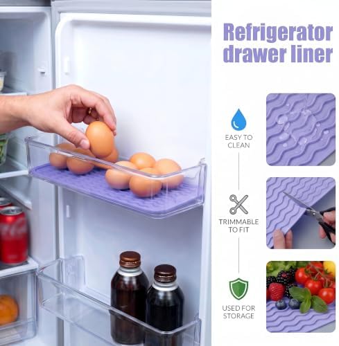 MicoYang Silicone Dish Drying Mat for Multiple Usage,Easy clean,Eco-friendly,Heat-resistant Silicone Mat for Kitchen Counter,Sink,Bar,Bottle,or Cup Light Purple M 17 inches x 6 inches - Image 5