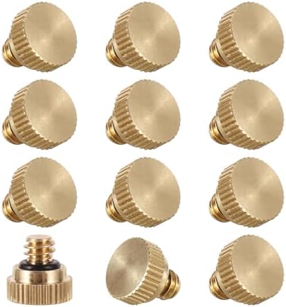 Brass Misting Nozzle Plug 12pc Heavy Duty 10/24 Screw Thread Misting Nozzle Plug for Raised Garden Bed Backyard Outdoor Cooling System by NFAMRZCAR