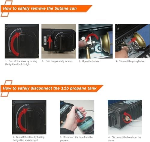 Propane or Butane Stove with Windblocker, 10,000 BTU Dual Fuel Camp Stove, Automatic Ignition Gas Portable Stove with Propane Adapter Hose Carrying Case for Outdoor (Fuel Not Included) - Image 6