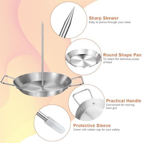 Al Pastor Skewer for Grill, Large 13 Inch Gyro Pan with Fat Separator - Image 4