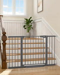 Cumbor 30-51.5 in Extra Wide Baby Gate for Stairs, Dog Gate, Cool Gray by Cumbor