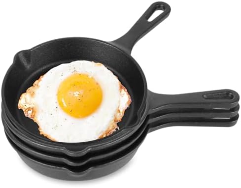QTLCOHD 4 Pcs Cast Iron Skillet Set, 6.3 Inch by WelcomeToQTLCOHD