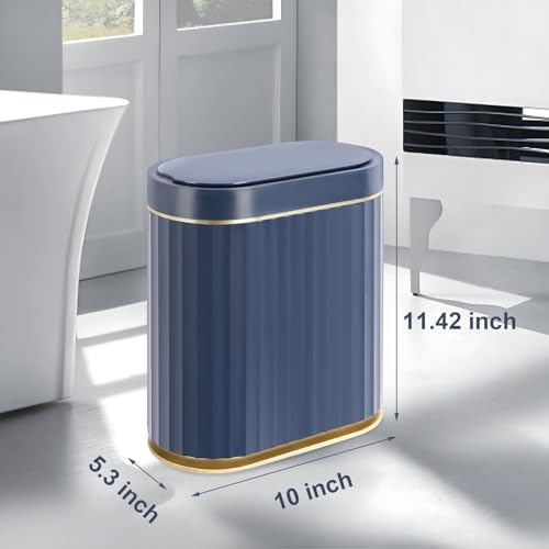 ELPHECO 2 Gallon Sensor Trash Can, Automatic Lid, Midnight Blue Gold - Image 2