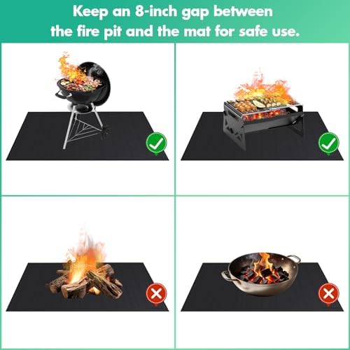 Under Grill Mat 90 x 48 Inch, Fireproof Grill Pad, Heat Resistant Waterproof Deck Protector for Patio, Fire Pit & Outdoor Cooking, BBQ Floor Mat - Image 5