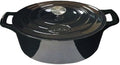 La Cuisine Enameled Cast Iron Oval Dutch Oven Casserole Pot with Lid 6.75 QT Internal Matte Black Enamel Coating for bread baking, GlassTop Oven-Safe 550°F/276°C, Glossy Black by LaCuisineforlife