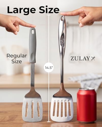 Zulay Kitchen Stainless Steel Slotted Spatula Turner - Image 2