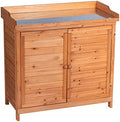 GDLF Outdoor Storage Cabinet with Work Bench, Garden Potting Table, Natural by GDLFGoodLife