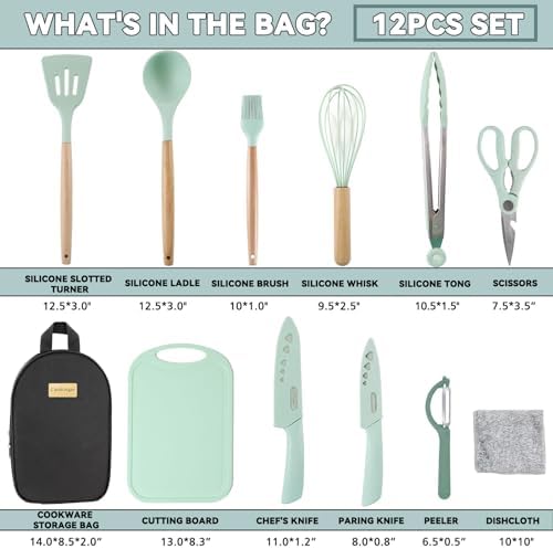 Camping Cooking Utensils Set, Silicone Cookware for Travel BBQ - Image 2