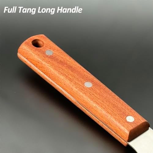 Vovoly Extra Wide Griddle Scraper, 5.5''x5.5'' Smashed Burger Scraper Grill Scraper Spatula Burger Turner - Full Tang Wooden Handle Professional Grade Grill Accessories, Knife Grade Stainless Steel - Image 5