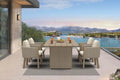 PURPLE LEAF Outdoor Dining Set 5 PC Aluminum with Olifen Wicker Chair Beige by PURPLELEAF