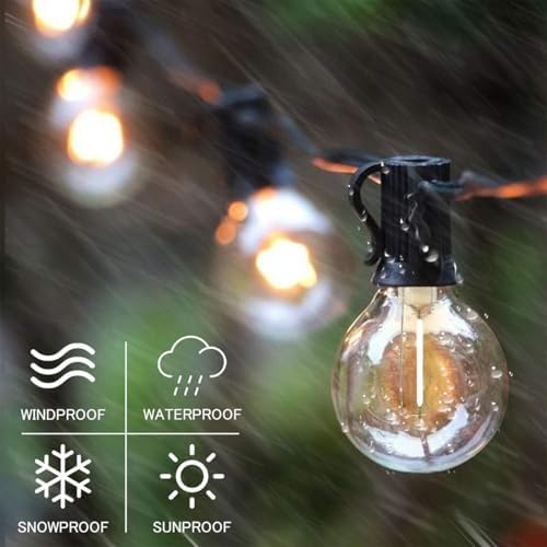 SUNTHIN Outdoor String Lights, 97FT Patio Lights with 49 G40 Shatterproof LED Bulbs(1 Spare), Waterproof Lights String for Outside Backyard, Porch, Bistro, Party, Camping, Garden Gathering - Image 4