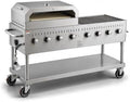 Stainless Steel Liquid Propane Outdoor Grill Silver 60″ With Griddle Commercial Catering Grill with Lid Spark Ignition Removable Grease Tray by GLOWNARY