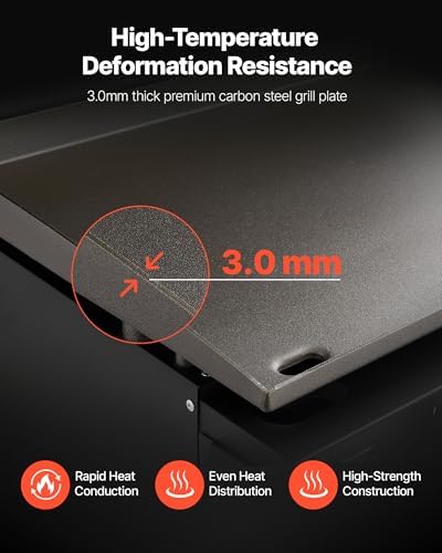 VEVOR Gas Griddle, 2 Burner Tabletop Griddle, 22 inch Portable Griddles Propane with Lid, Oil Drain Hole & Oil Collection Tray, 22000BTU Camping Flat Top Grill for Outdoor Cooking, Tailgating - Image 5