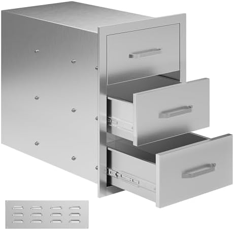 Jocisland 14-Inch Stainless Steel Outdoor Kitchen Drawer Cabinet by Jocisland