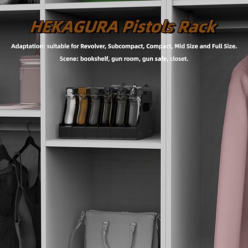 HEKAGURA Pistol Rack for Gun Safe, Can Hold up to 4-8 Pistols, with Foam Protection to Prevent Scratches on The Guns for Revolvers, Glock 17 19 23 Gun Safe Accessories - Image 7