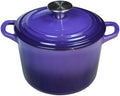 Flavehc Dutch Oven Pot with Lid 2.8 Qt Cast Iron Dutch Oven for Bread Baking, Purple Enameled Cast Iron Soup Pot, Small Deep Dutch Oven for Soup, Stews & Small Family Meals by FLAVEHC