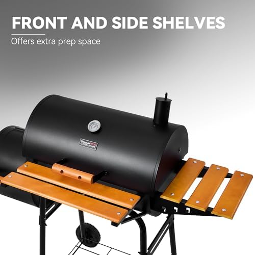 Royal Gourmet CC1624W Barrel Charcoal Grill with Offset Smoker, 552 Sq. In. - Image 5