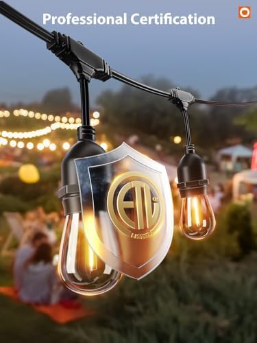 addlon LED Outdoor String Lights 96FT(48*2) Edison Vintage Weatherproof ETL - Image 4