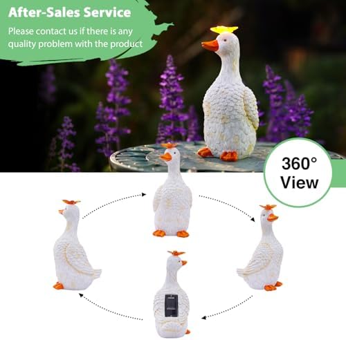 Goodeco Garden Goose with Solar Butterfly Statue - Image 4