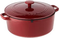 Cuisinart Chef's Classic Enameled Cast Iron Dutch Oven with Lid, Porcelain Enameled Interior, Oven Safe, Induction Compatible, 7-Quart, Round, Cardinal Red by Cuisinart